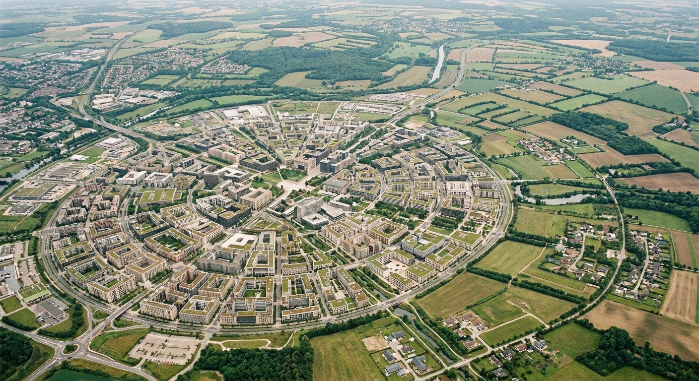 Vue aérienne d'un territoire
